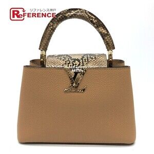 Louis Vuitton Capucines Handbag Taurillon Leather Python Brown